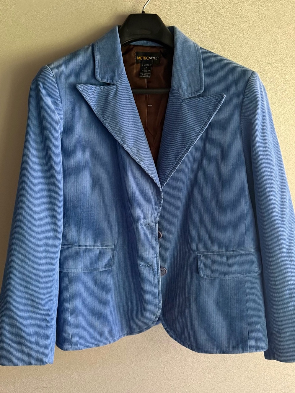 Metrostyle‎ Light Blue Corduroy Blazer Jacket